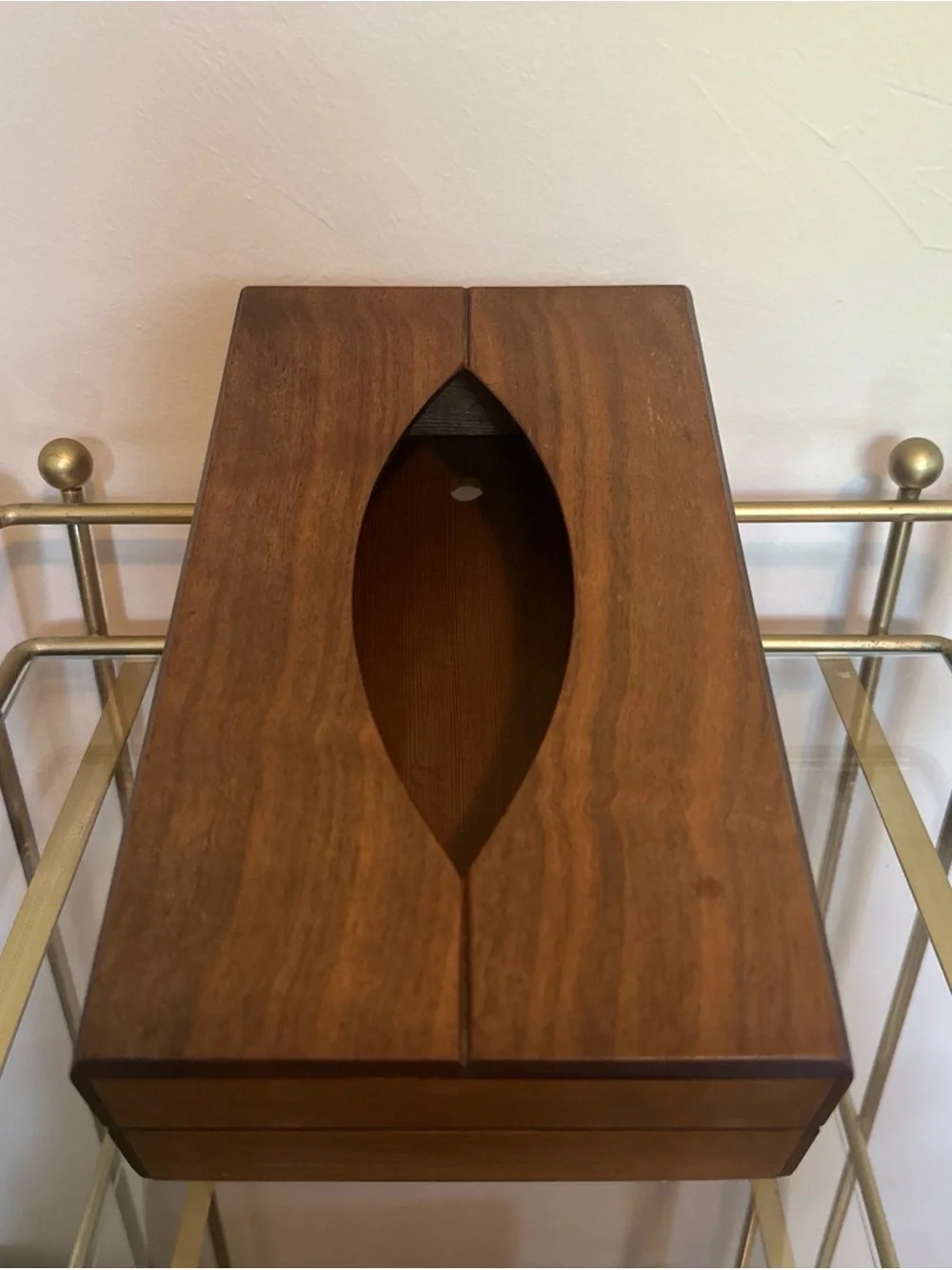 Vintage Gruvwood Mid-Century Modern Tissue Box by National Products MCM Rare EUC